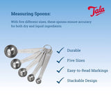 Tala measuring spoons ml tsp tbsp 5-piece set (British brand)