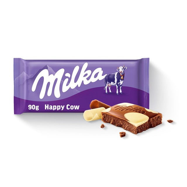 Milka milk and white chocolate bar 90g, imported from the UK