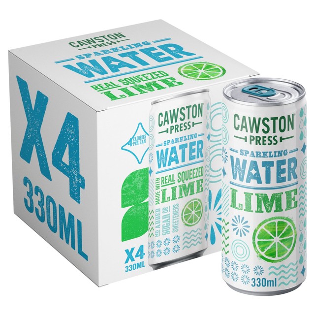 Cawston Press Lime Sparkling Water, imported from the UK
