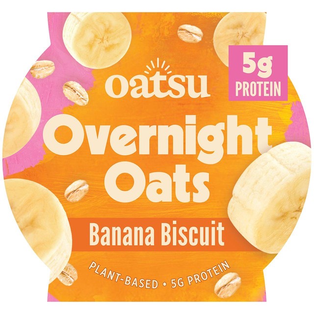 Oatsu banana biscuit overnight oats 160g, imported from the UK