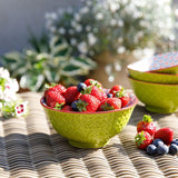 KitchenCraft bright green geometric print ceramic bowls 16x16x7.2 cm, UK version