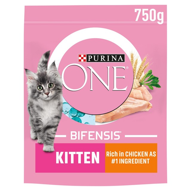 Purina One Kitten Chicken Dry Cat Food 750g, imported from the UK