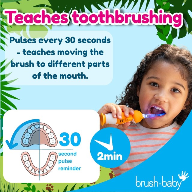 Brush-Baby Toby Tiger electric toothbrush for kids - British product