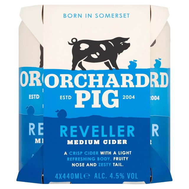 Orchard Pig Reveller Apple Cider 440ml cans (British brand)