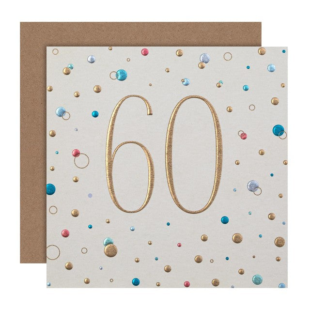 M&S 60th Birthday Card 15x15cm, imported from the UK