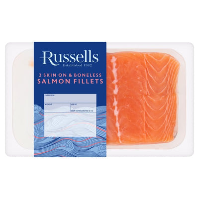 فيليه سمك السلمون Russell's Skin On Mid/Tail Fillets 240 جرام