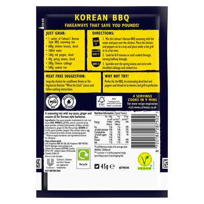 Colman's Weekend Wonders Koreansk BBQ Måltidsmaker Oppskriftsmiks 45g