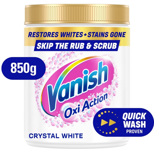 Vanish fabric stain remover powder for whites 850g (British brand)
