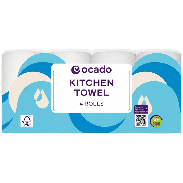 Ocado 2 ply kitchen towels 4 rolls, imported from the UK