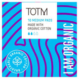 TOTM Organic Cotton Medium Pads 10 per pack (British brand)