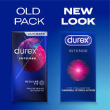 Durex Intense Ribbed & Dotted Regular Fit Condoms 18 Pack - British product