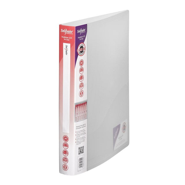 Snopake A4 2-ring ring binder clear 25mm capacity (British brand)