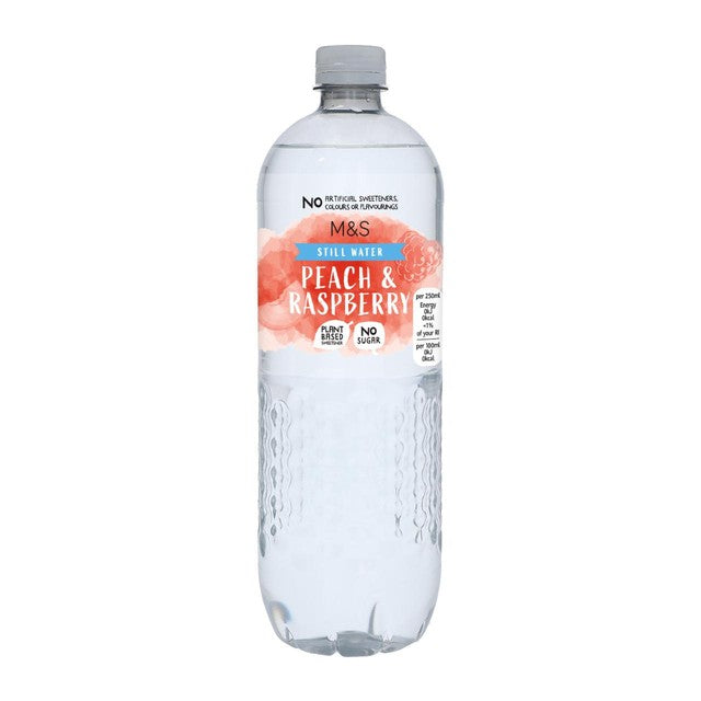 M&S peach and raspberry flavoured water 1L, imported from the UK