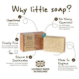 Little Soap Company Organic Bar Soap Unperfumed 110g, imported from the UK