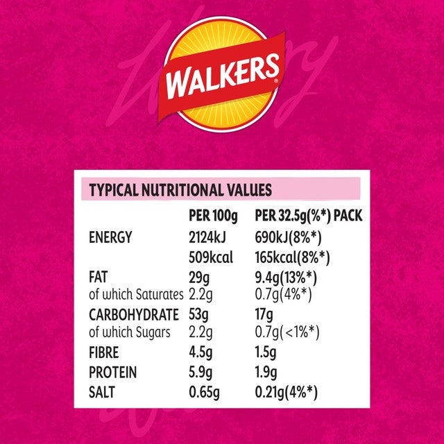 Walkers Prawn Cocktail crisps bag, 32.5g (British brand)