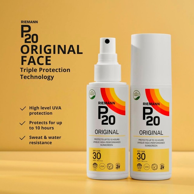 P20 Sun Spray SPF 30 100ml, imported from the UK