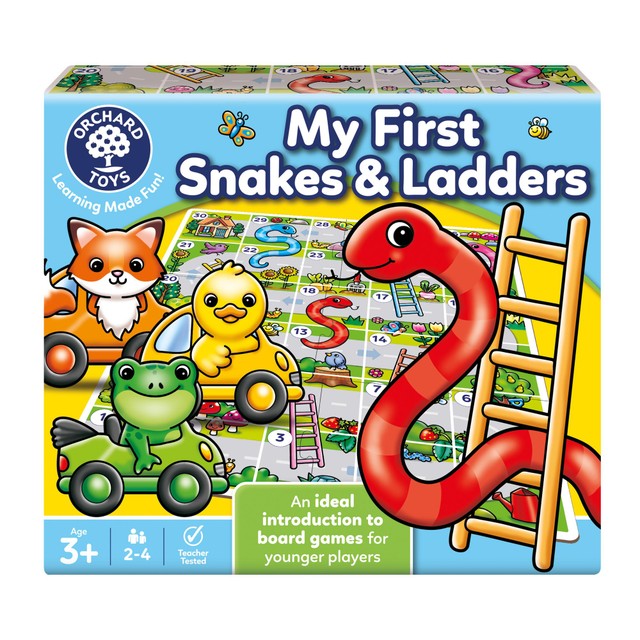 Orchard Toys Snakes and Ladders board game, imported from the UK
