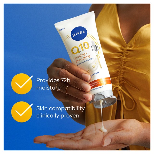 Nivea Q10 Firming Energising Body Serum Lotion 200ml, imported from the UK