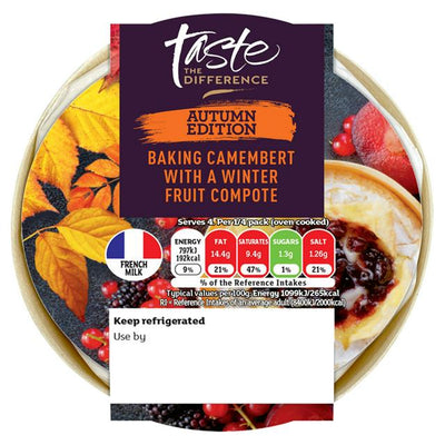 Sainsburys Sainsburys Baking Camembert with a Winter Fruit Compote Taste the Difference 290g- Buy online at McGrocer