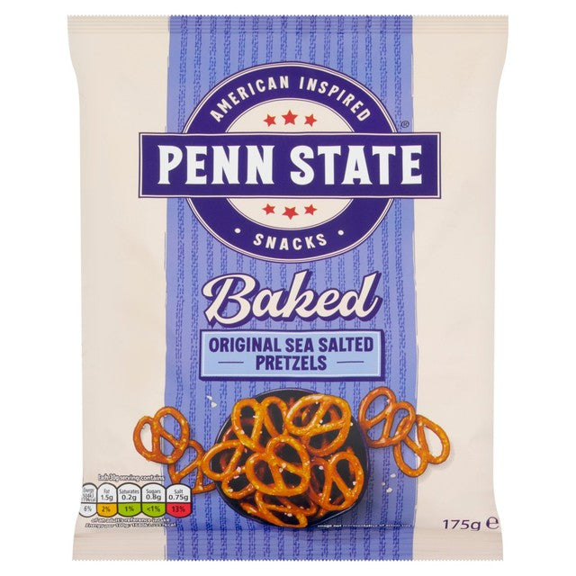 Penn State sea salted pretzels 175g, imported from the UK