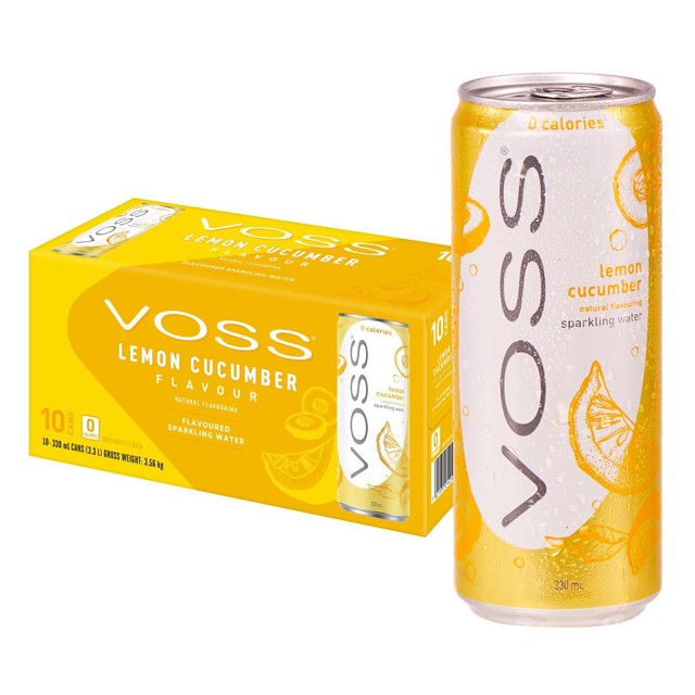 Voss sparkling water lemon cucumber - British product