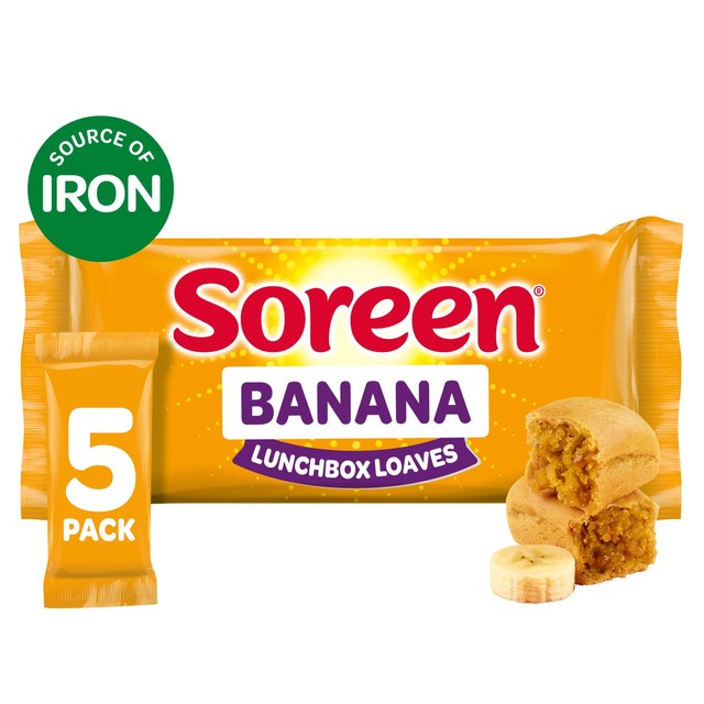 Soreen banana lunchbox loaves pack of 5 30g each (British brand)