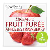 Clearspring organic apple and strawberry puree 2 x 100g - British product