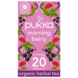Pukka Herbs Organic Morning Berry tea bags 20-pack, imported from the UK