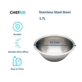 Chef Aid stainless steel bowl 22.2cm - British product