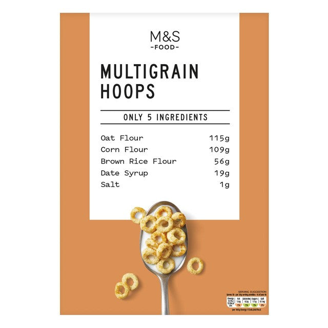 Marks & Spencer multigrain cereal hoops date syrup 300g, imported from the UK