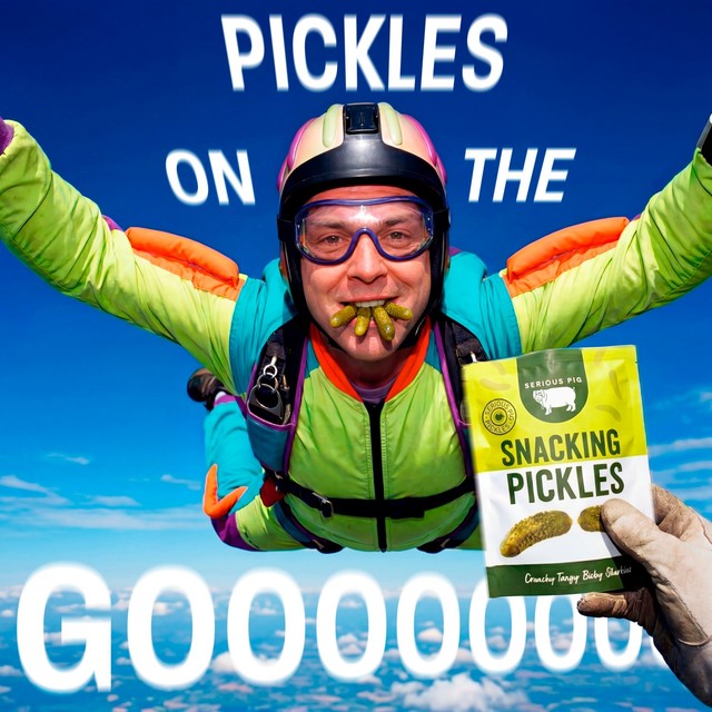 Serious Pig crunchy tangy mini gherkins 40g (British brand)