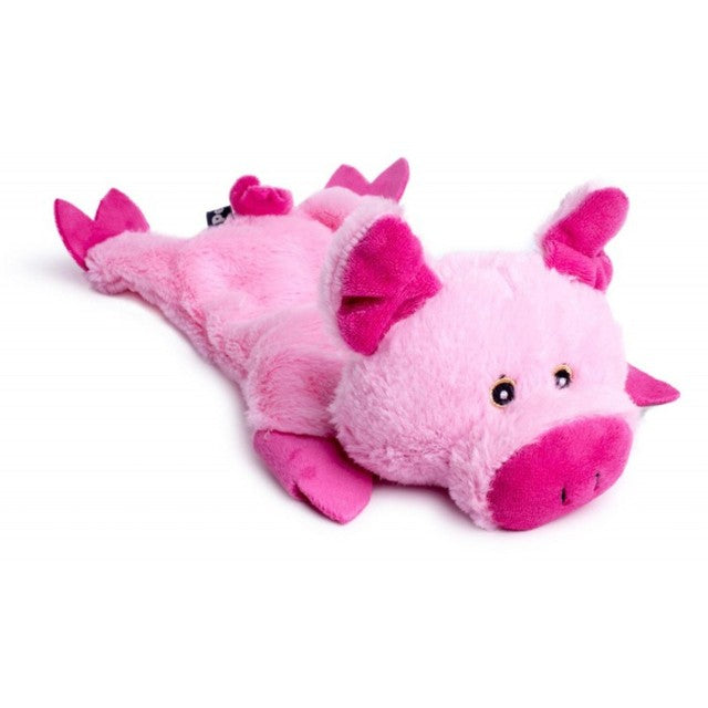 Petface Buddies Crinkle Flat Pig plush dog toy, UK version
