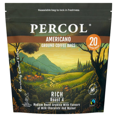 M&S Percol Americano Fairtrade Coffee Bags 20 Pack 160g- Buy online at McGrocer