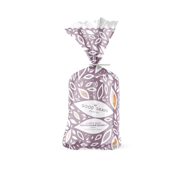 Good Grain organic sourdough poppy seeded bagels 4 x 125g, UK version