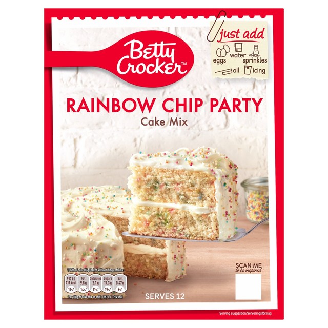 Betty Crocker Rainbow Chip Party Cake Mix 425g - British product