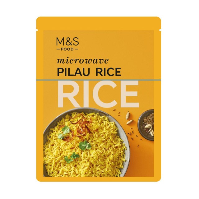M&S Pilau Rice pouch 250g, imported from the UK