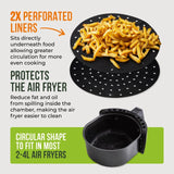 Tower air fryer liners pack of 2 black 28cm, UK version