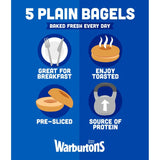 Warburtons plain bagels 5 pack (British brand)