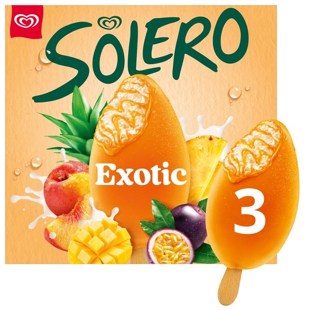 Wall's Solero Exotic ice cream sticks 3 x 90ml (British brand)