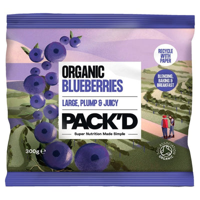 Pack'd Bio Große sonnengereifte Blaubeeren Gefrorene Frucht 300g