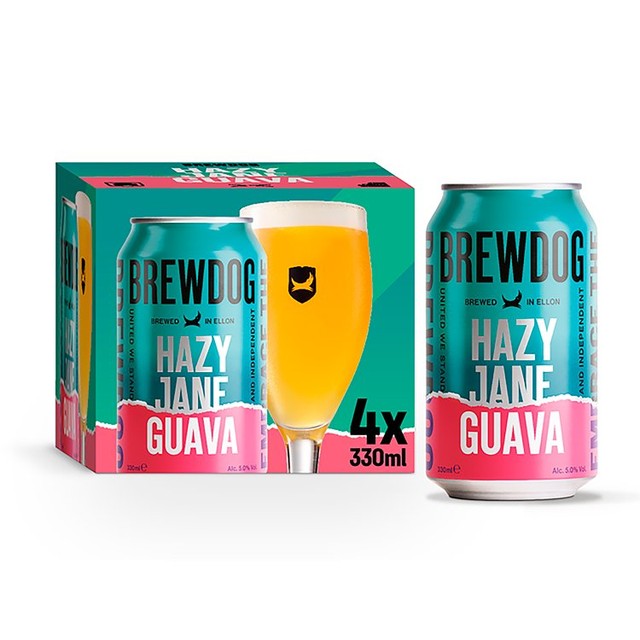 BrewDog Hazy Jane Guava beer 4 x 330ml - British product