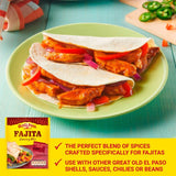 Old El Paso Roasted Tomato & Peppers Fajita Seasoning Mix 30g, imported from the UK