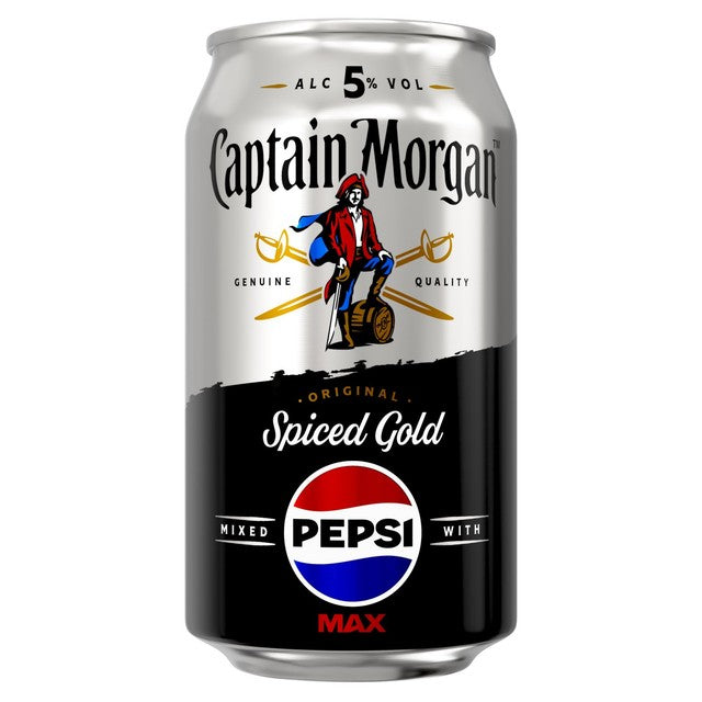 Captain Morgan Original Spiced Gold Rum & Pepsi MAX premixed drink 330ml - British product
