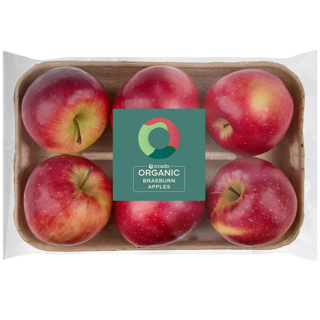 Ocado Braeburn Apples Organic Tray, imported from the UK