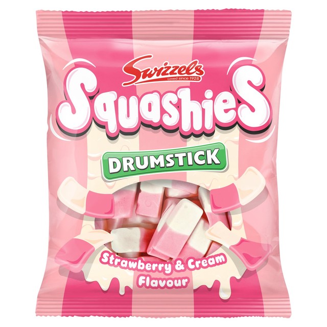Swizzels Squashies Strawberry & Cream gummy sweets 140g (British brand)