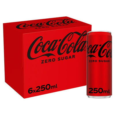 Sainsburys Coca-Cola Zero Sugar 6x250ml- Buy online at McGrocer