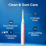 Oral-B iO3 pink electric toothbrush with travel case, imported from the UK