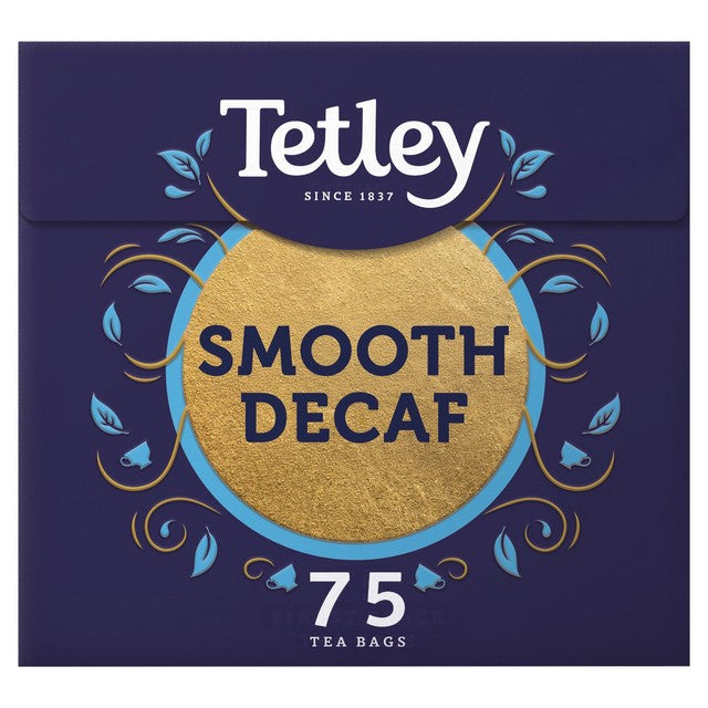Tetley Smooth Decaf black tea box - British product