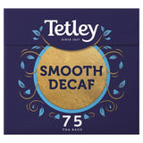 Tetley Smooth Decaf black tea box - British product