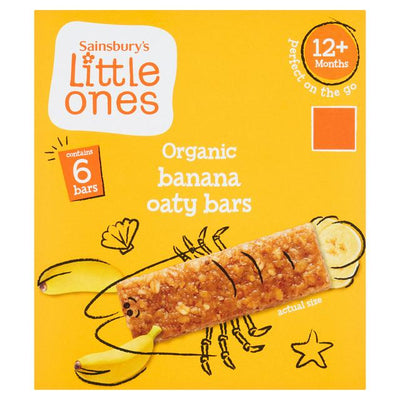 Sainsburys Organic Banana Oat Bars for Toddlers 12 Months+, 6 x 23g- Buy online at McGrocer